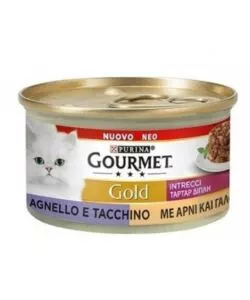 Purina gourmet gold intrecci di gusto tacchino e agnello per gatti - 85 gr